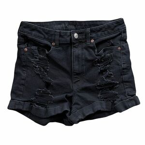 American Eagle Outfitters Distressed High Waisted Jean Shorts